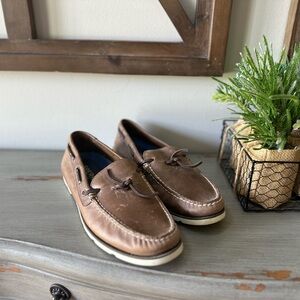 Sperry Tan Leather Slip-On Loafers
